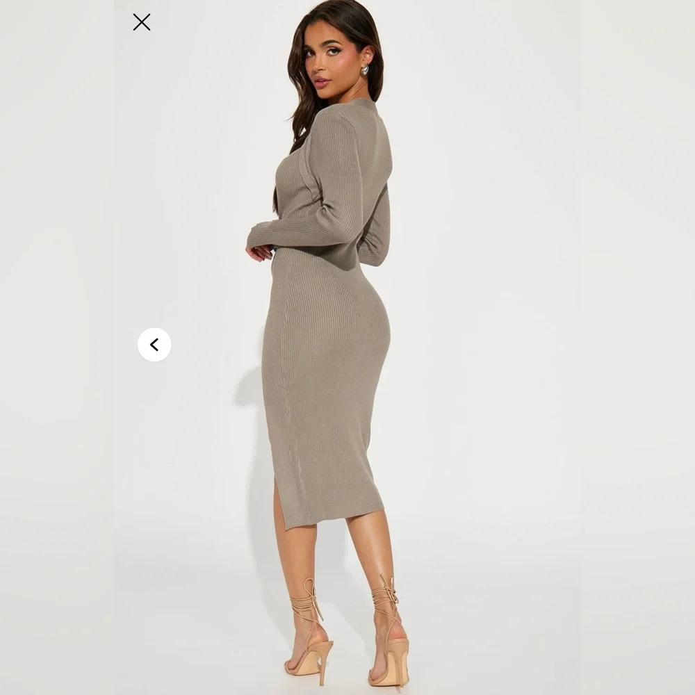 Reverie Attitude Midi Dress - taupe - Picture 2 of 3